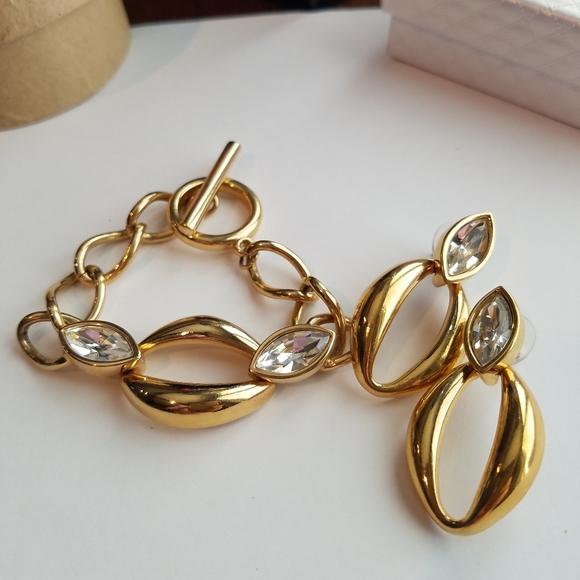 AUTHENTIC Swarovski Gold plated bracelet - Picture 3 of 16